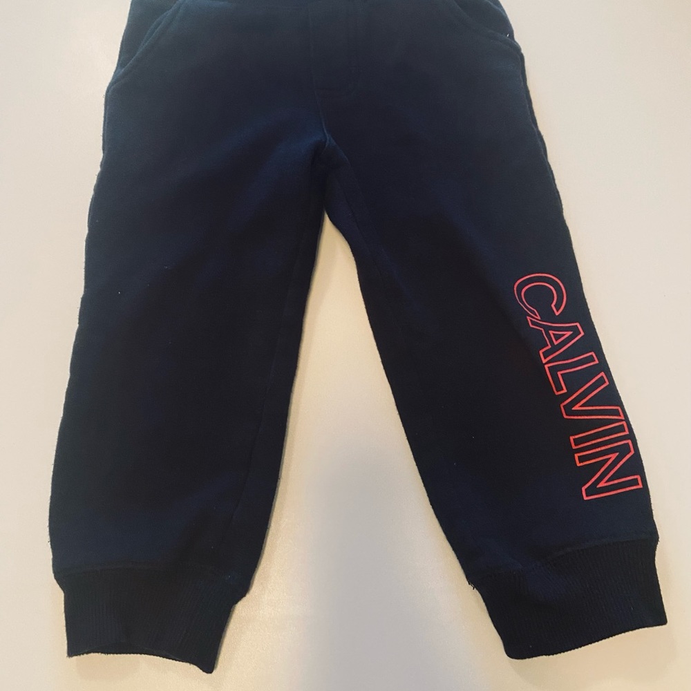 Toddler Boy 3T Calvin Klein Jeans Black Jogger Sweatpants Pre-Owned